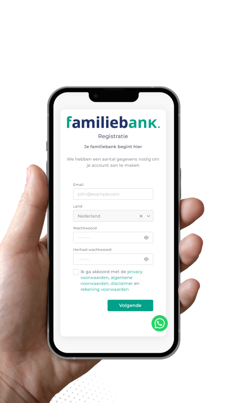 Registratie familiebank en familiebankconstructies vastleggen