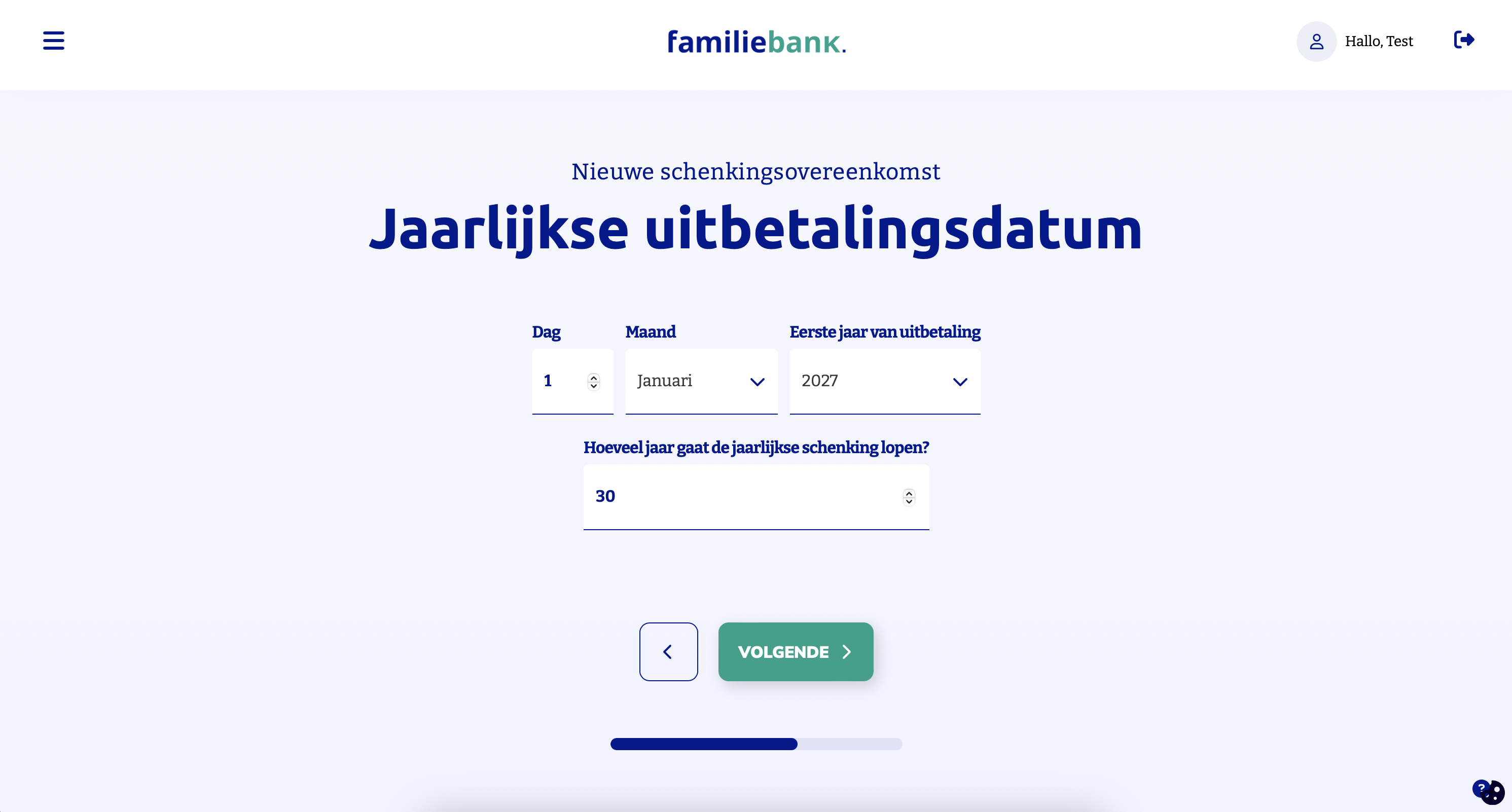 Stap 11: jaarlijkse uitbetalingsdatum