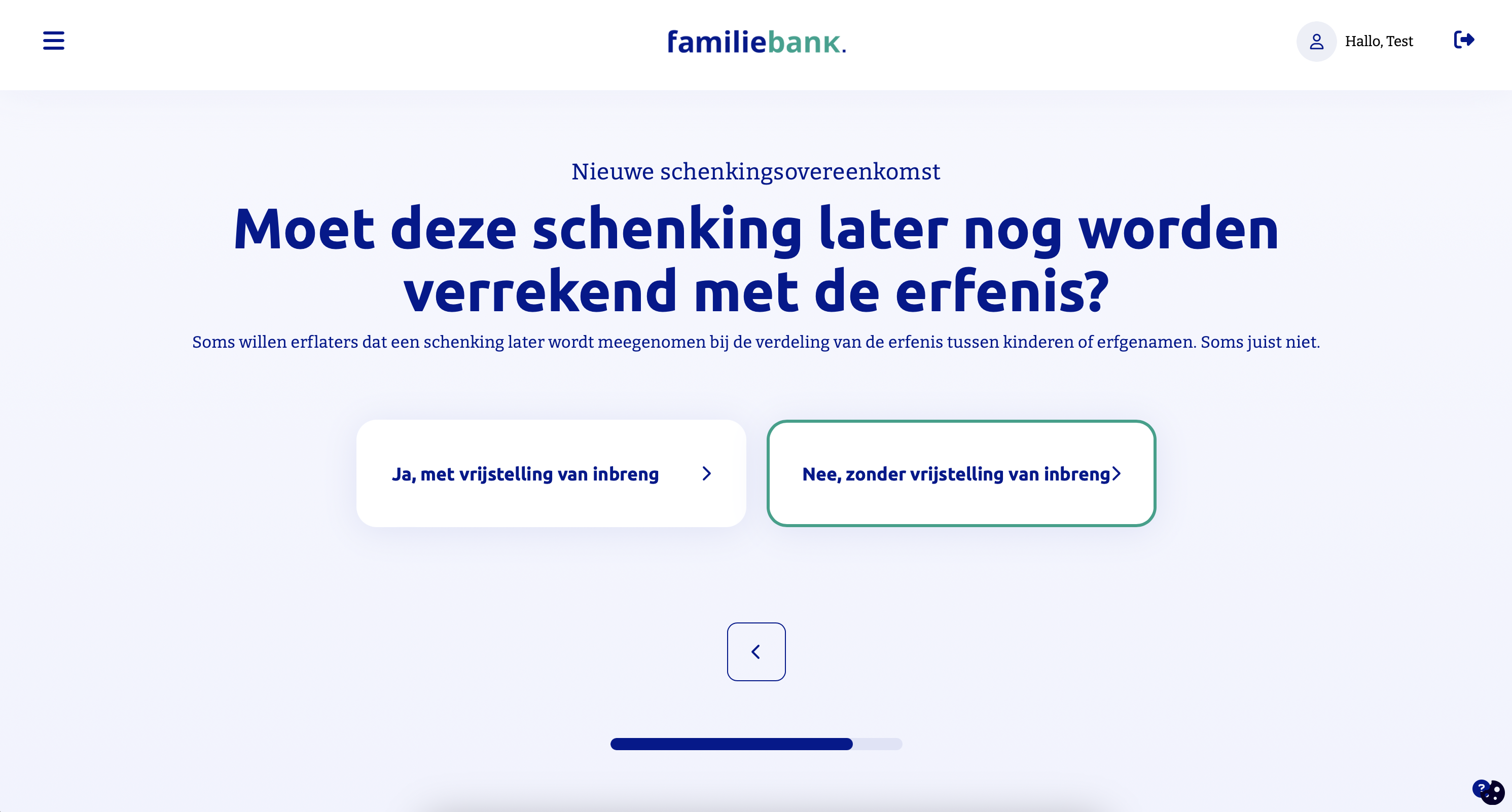Stap 14: verrekening met erfenis