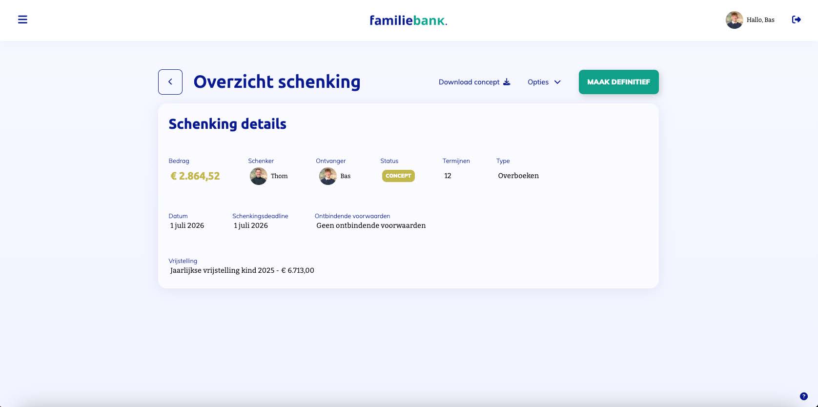 Stap 19 in Familiebank